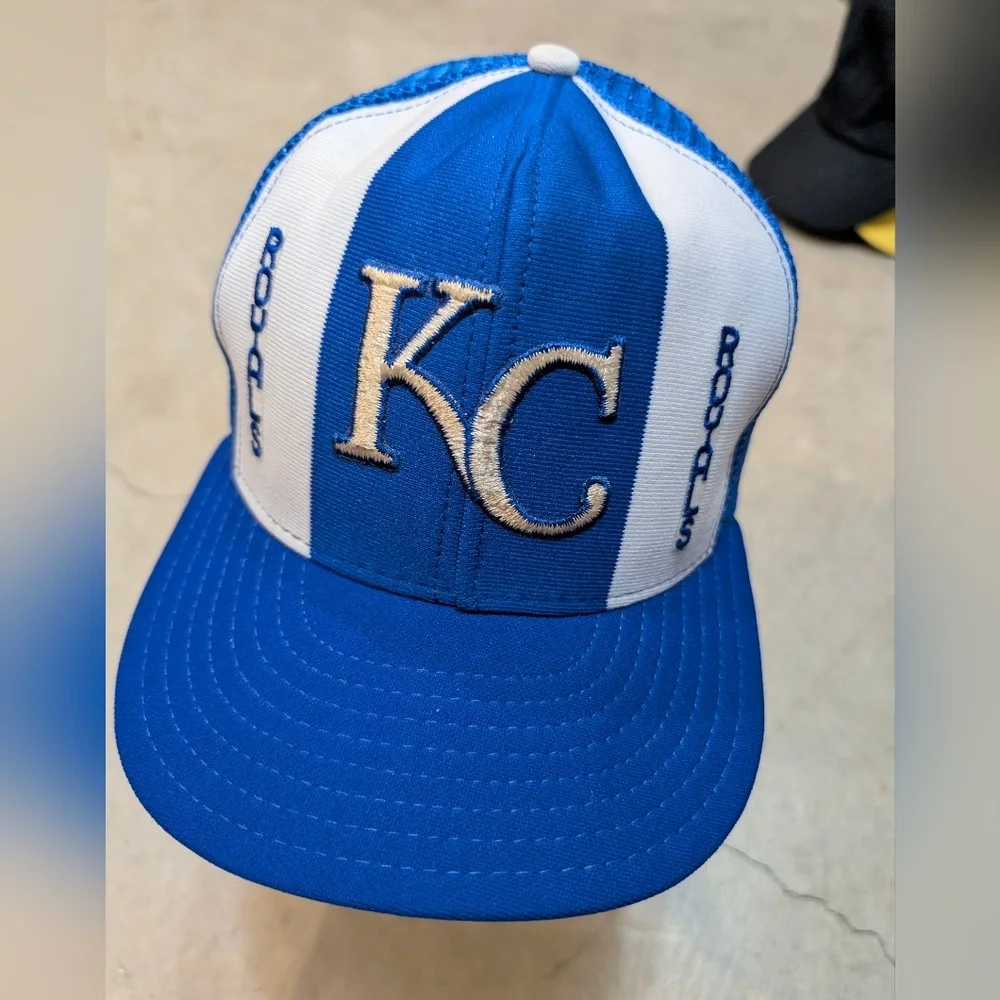 VTG Kansas City Royals Lucky Stripes Trucker Hat USA Made Baseball